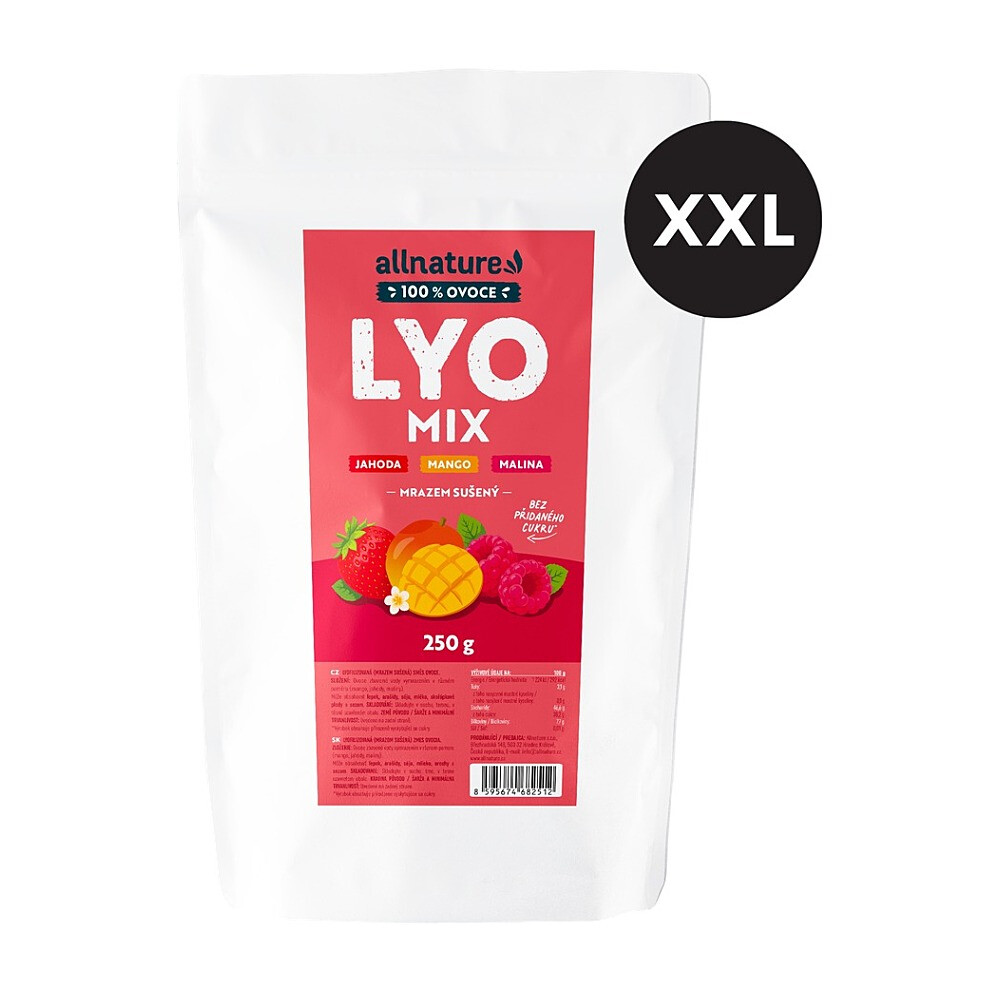 ALLNATURE LYO MIX - jahoda, malina, mango XXL 250 g