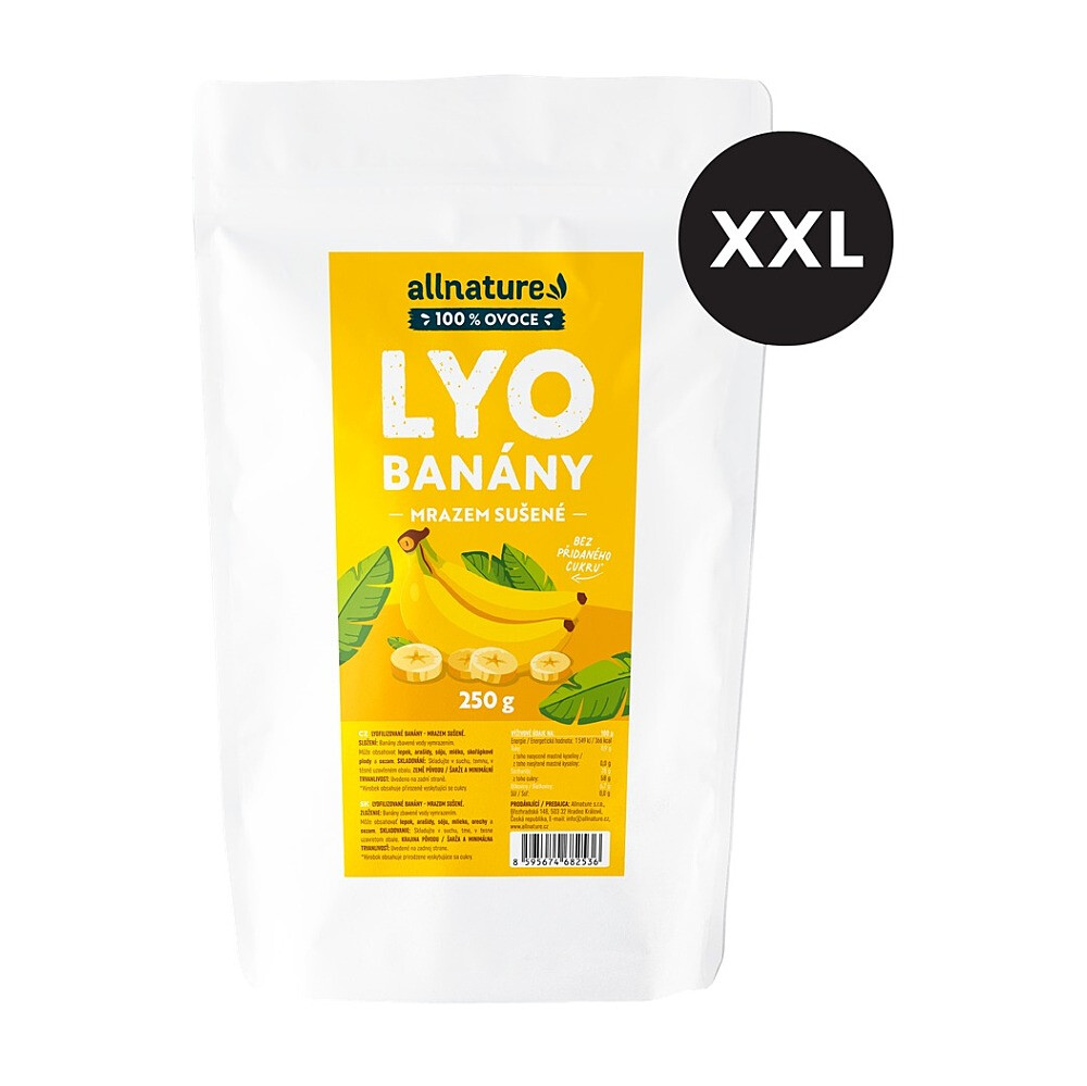 ALLNATURE Banány sušené mrazem XXL 250 g