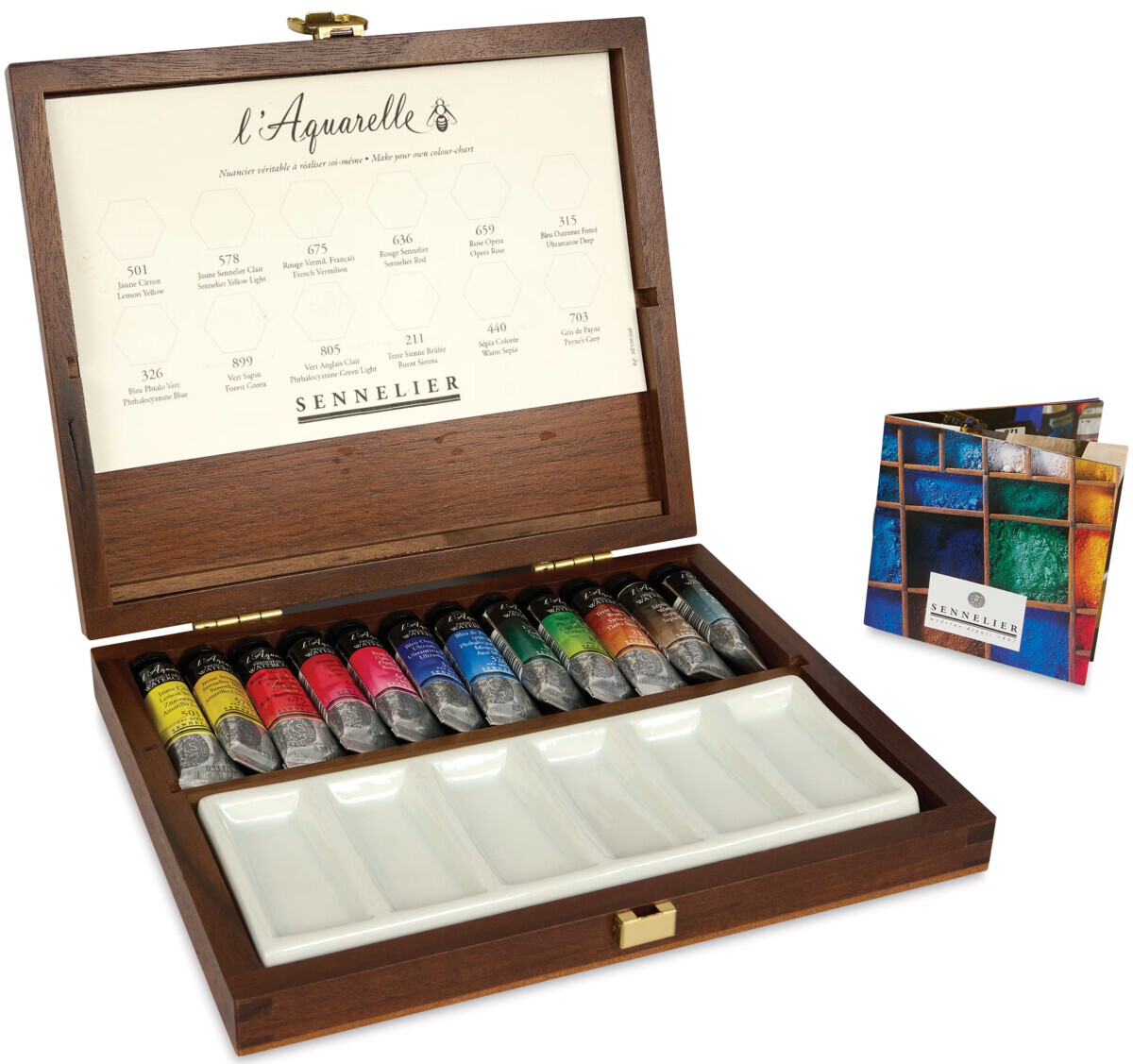 Luxury Walnut Watercolour Set – luxusní akvarelová sada v dřevěném boxu