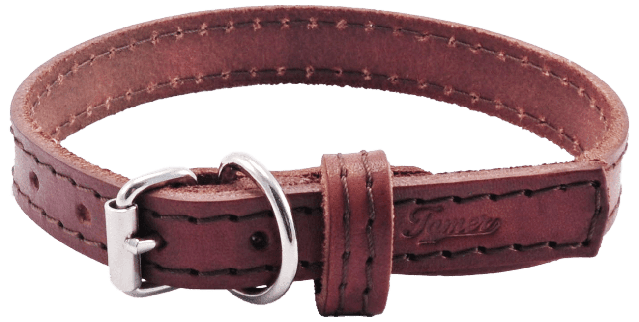 Kožený obojek Tamer 1,4cm/35cm hnědý