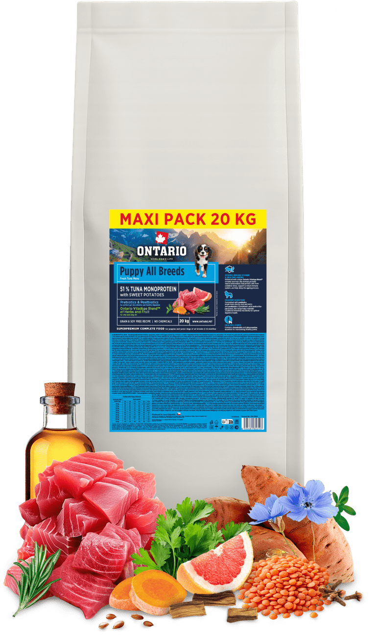 Ontario Puppy&Junior All Breeds Monoprotein Tuna & Sweet Potatoes 20kg