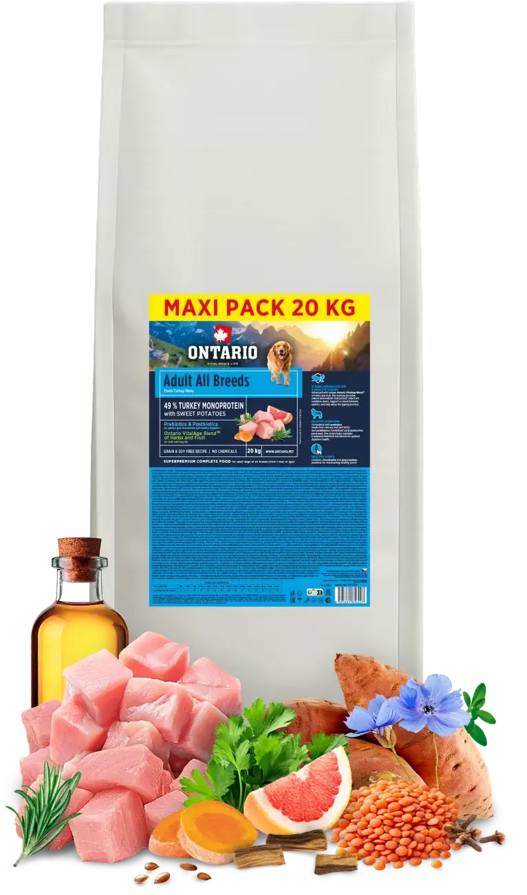 Ontario Adult All Breeds Monoprotein Turkey & Sweet Potatoes 20kg