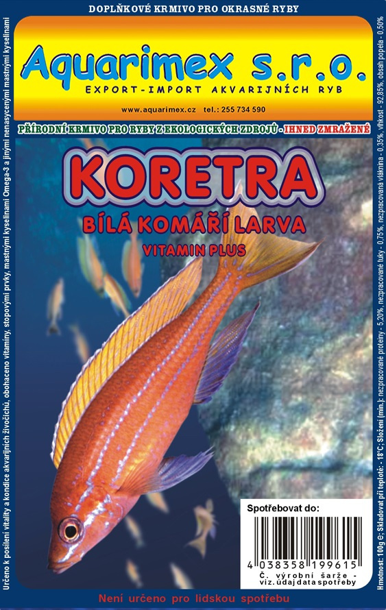 Bílá komáří larva (Koretra) 100g