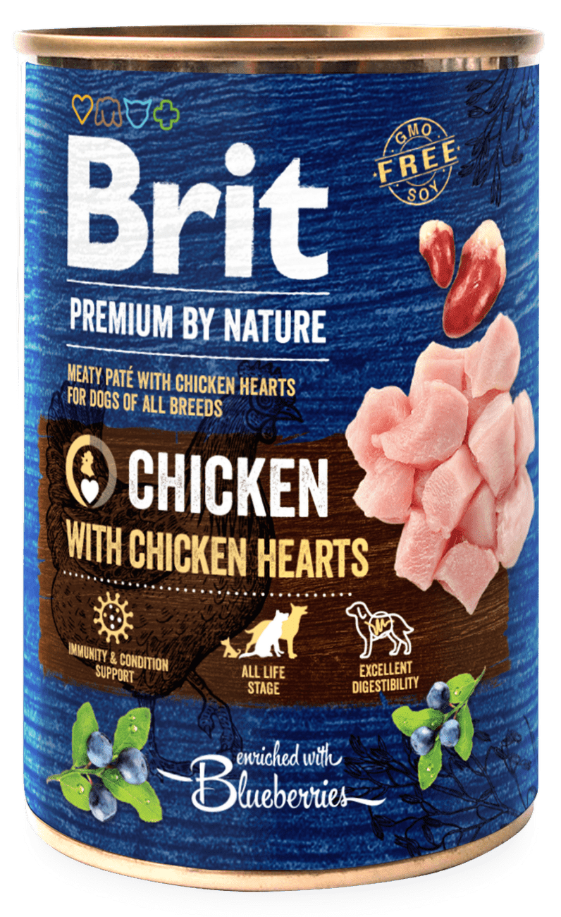 Konzerva Brit Premium by Nature Chicken with Hearts 400g