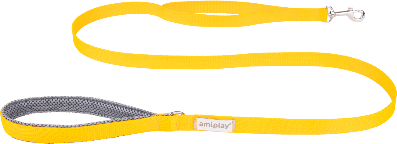 Vodítko pro psy Amiplay Samba žluté S 150 cm × 1,5 cm