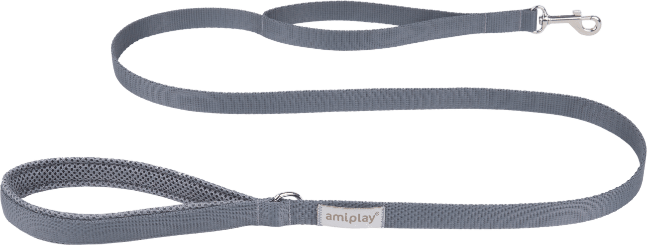 Vodítko pro psy Amiplay Samba šedé M 150 cm × 2 cm