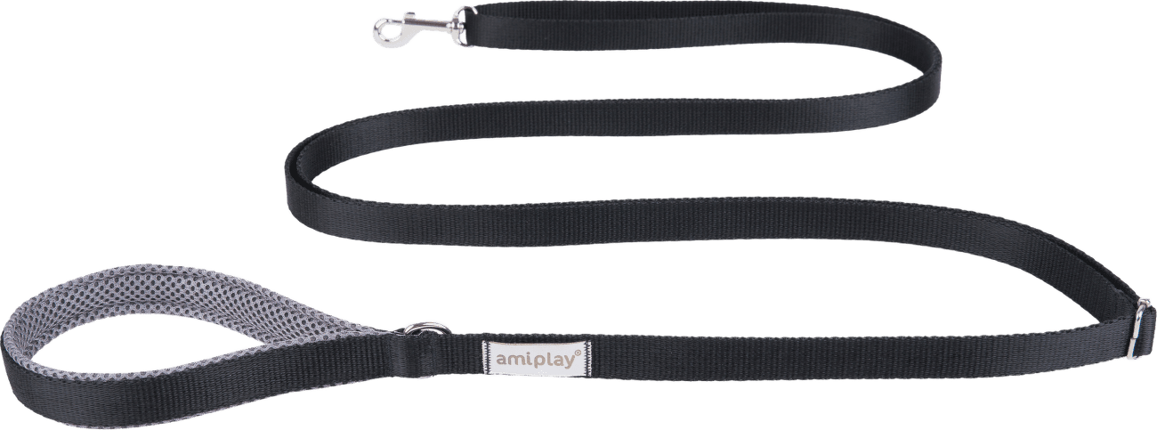 Vodítko pro psy Amiplay Samba Easy Fix nastavitelné černé S 160–300 cm × 1,5 cm