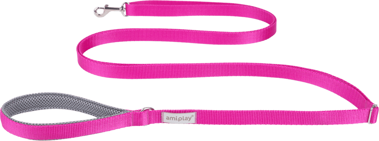 Vodítko pro psy Amiplay Samba Easy Fix nastavitelné růžové L 160–300 cm × 2,5 cm