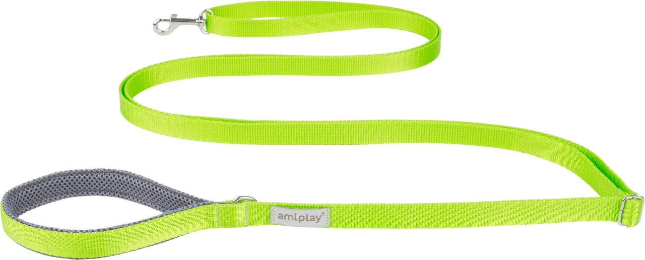 Vodítko pro psy Amiplay Samba Easy Fix nastavitelné zelené XL 160–300 cm × 2,5 cm