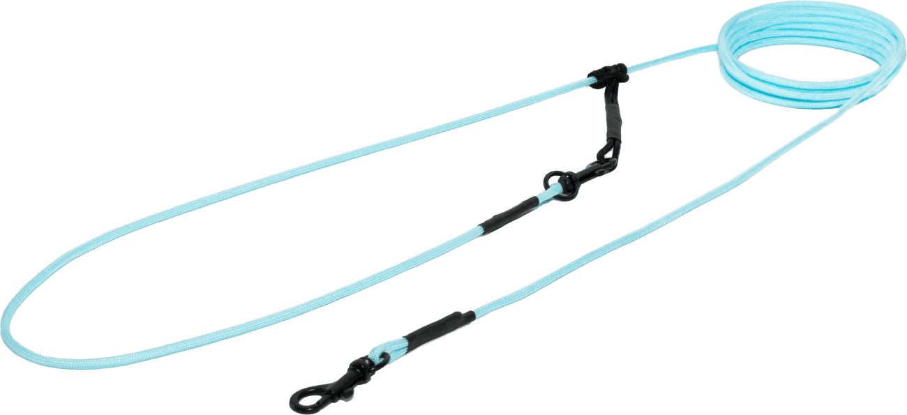 Vodítko Tamer Easylong lanové slim 2,5 m bledě modré