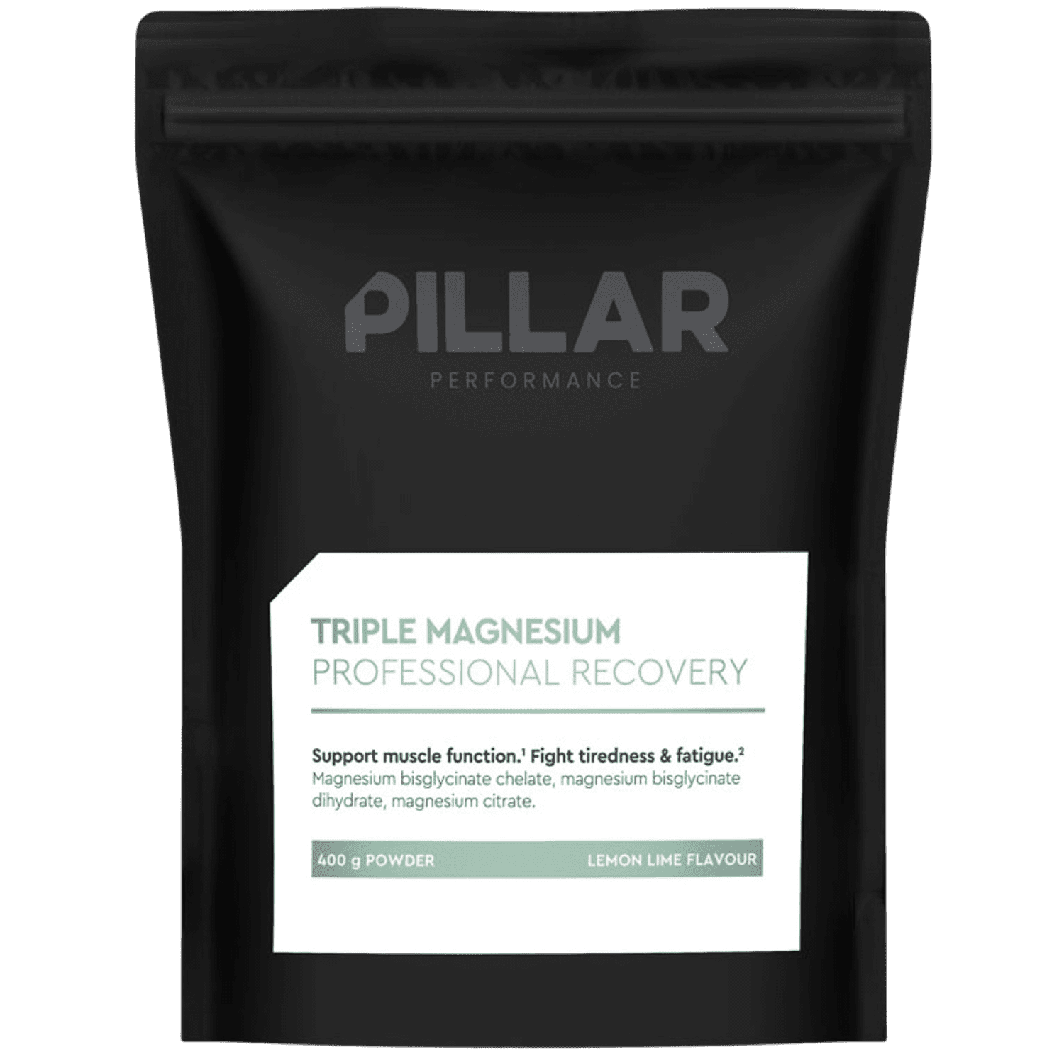 Vitamíny a minerály Pillar Performance Triple Magnesium Professional Recovery Powder Lemon Lime (400g)