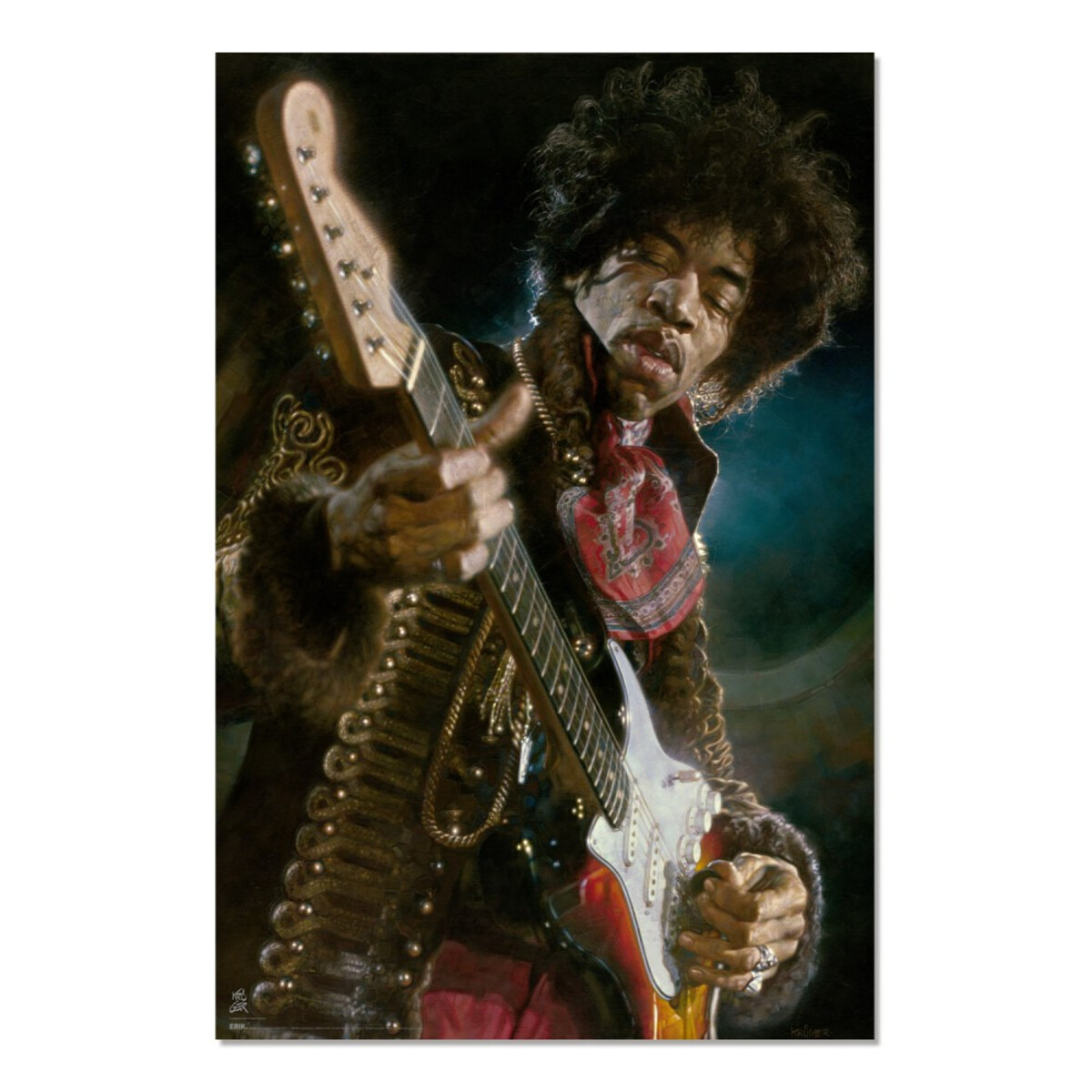 plakát JIMI HENDRIX - ART BY SEBASTIAN KRUGER