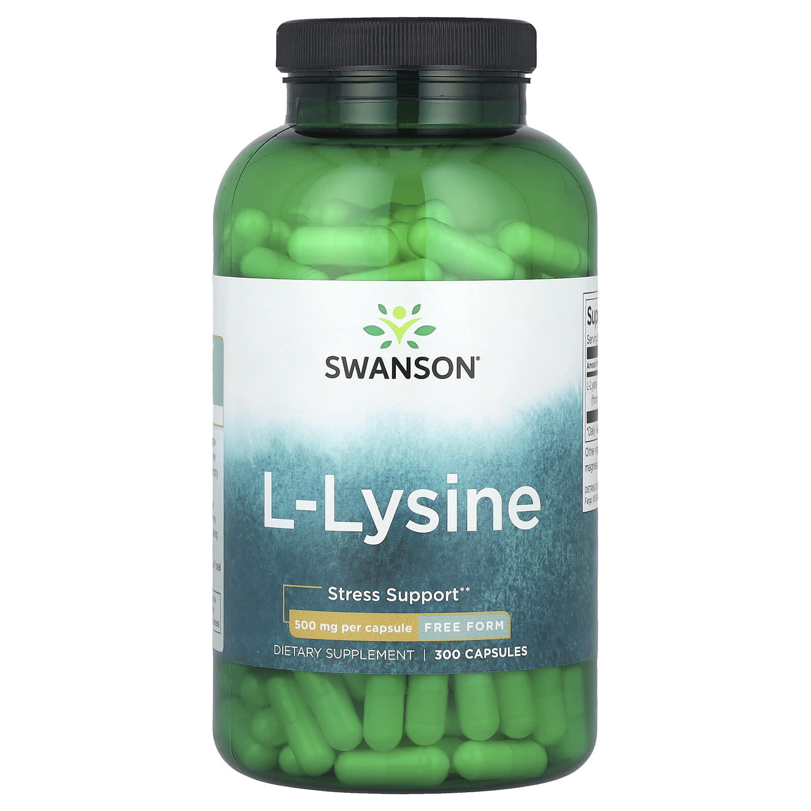 Swanson L-Lysin ve volné formě, 500 mg, 300 kapslí