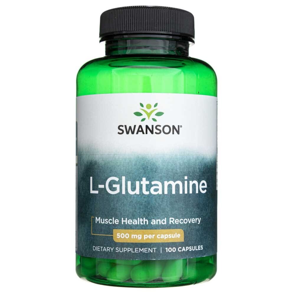 Swanson L-glutamin, 500 mg, 100 kapslí