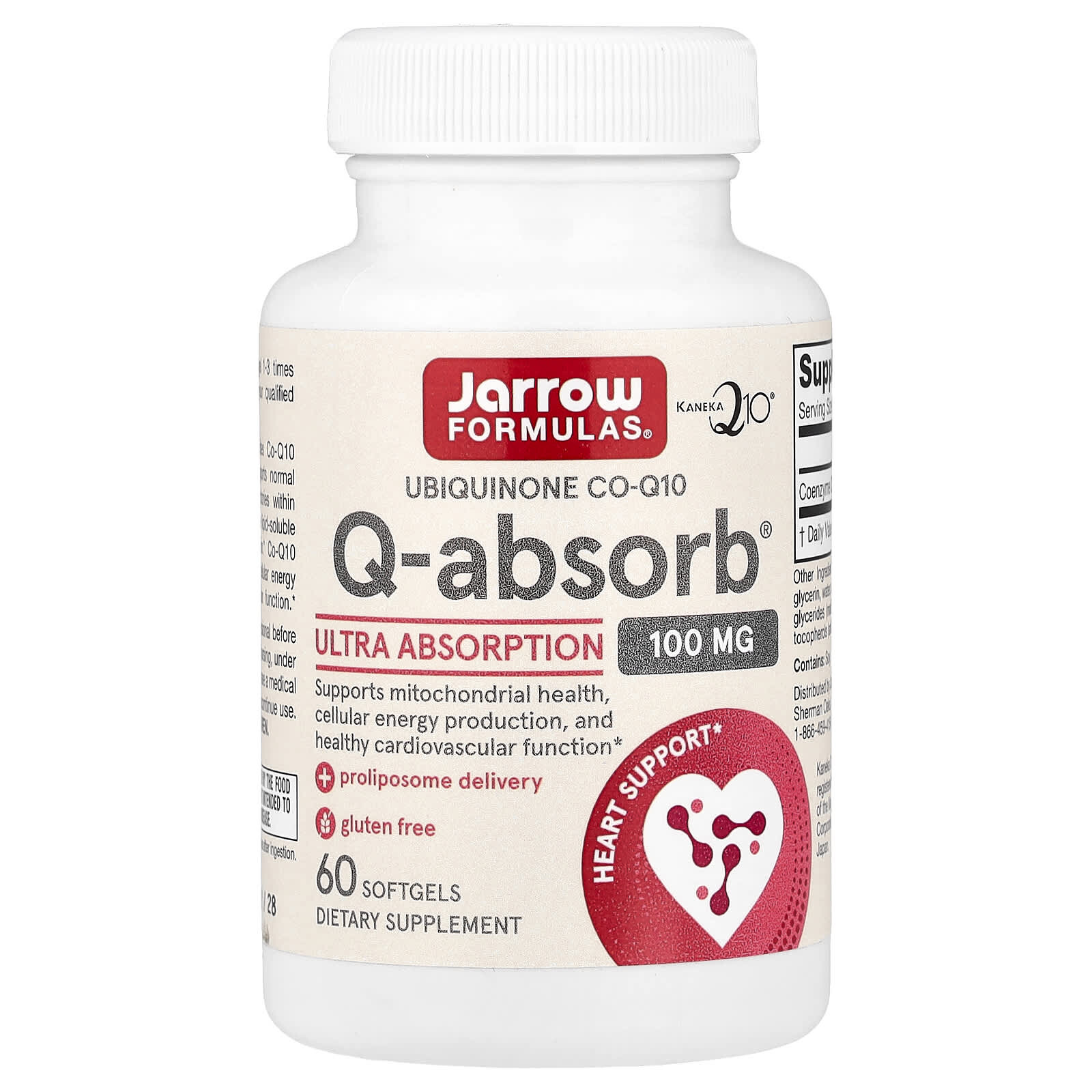 Jarrow Formulas Koenzym Q10 (ubichinon), 100 mg, 60 softgelových kapslí