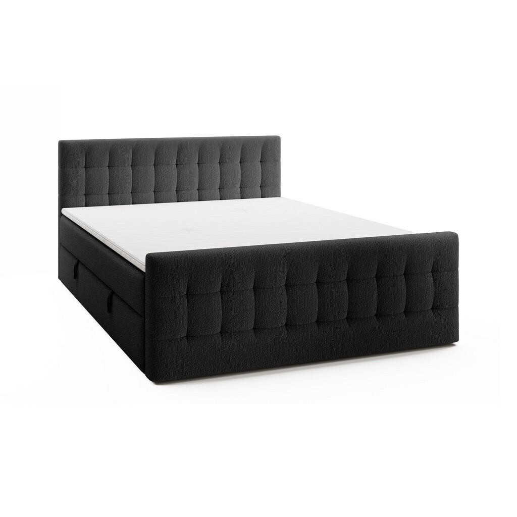 Fedve BOXSPRINGOVÁ POSTEL YAZO ROYAL 200x200 cm, Černá