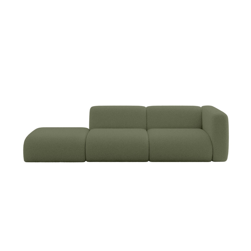 ALTDECOR POHOVKA S PRAVOU OTOMANOU MIRA-S3 296x89x70 Zelená Bouclé