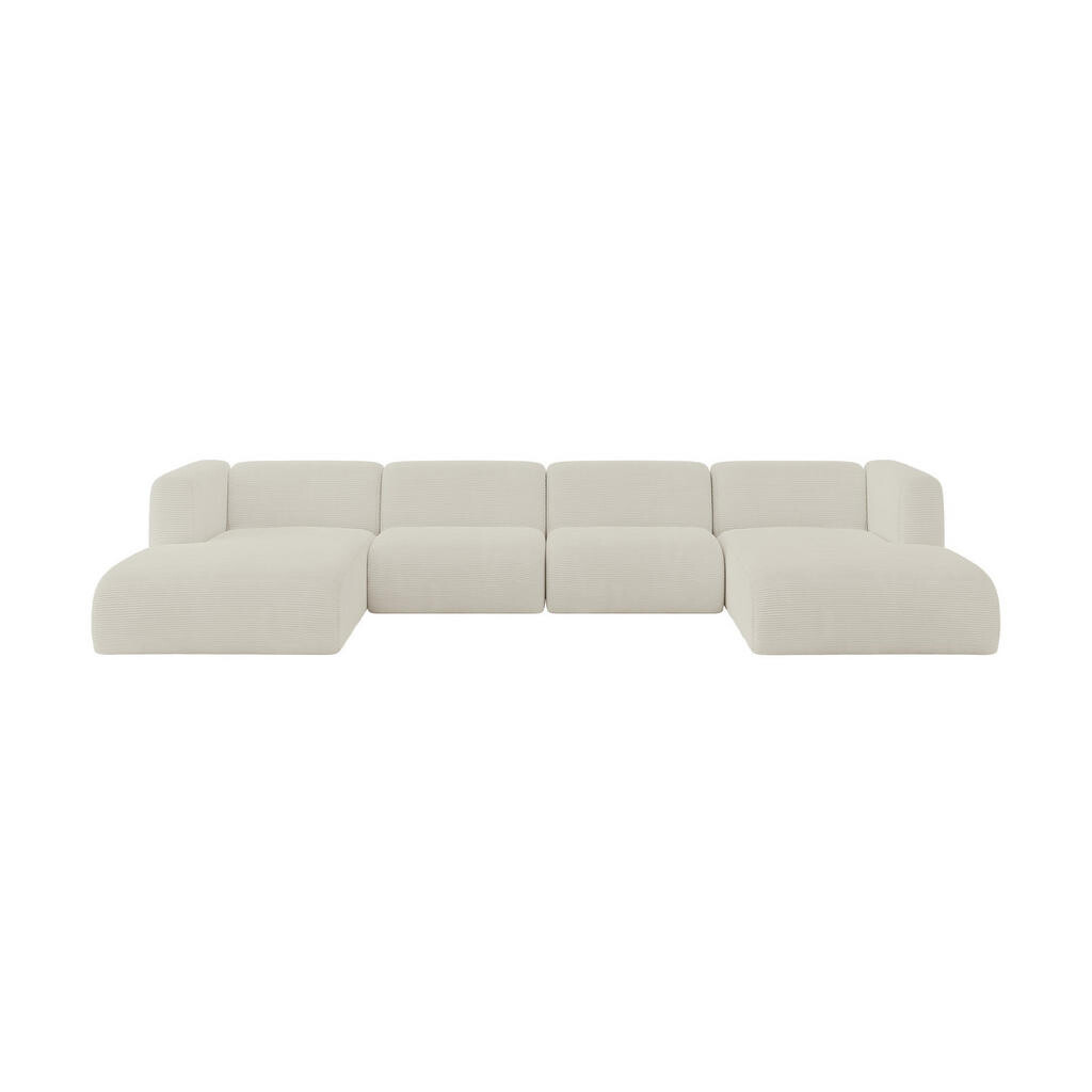 ALTDECOR SEDACÍ SOUPRAVA DO U MIRA-U2 408x179x70 Krémová Manšestr