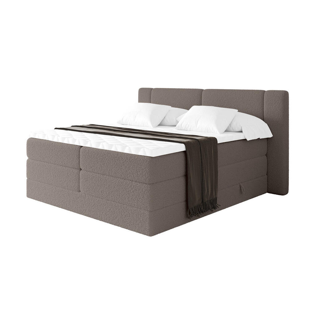 ALTDECOR POSTEL boxspring s matracemi H3/H4 - EVON KING - 160x200 cm Hnědá