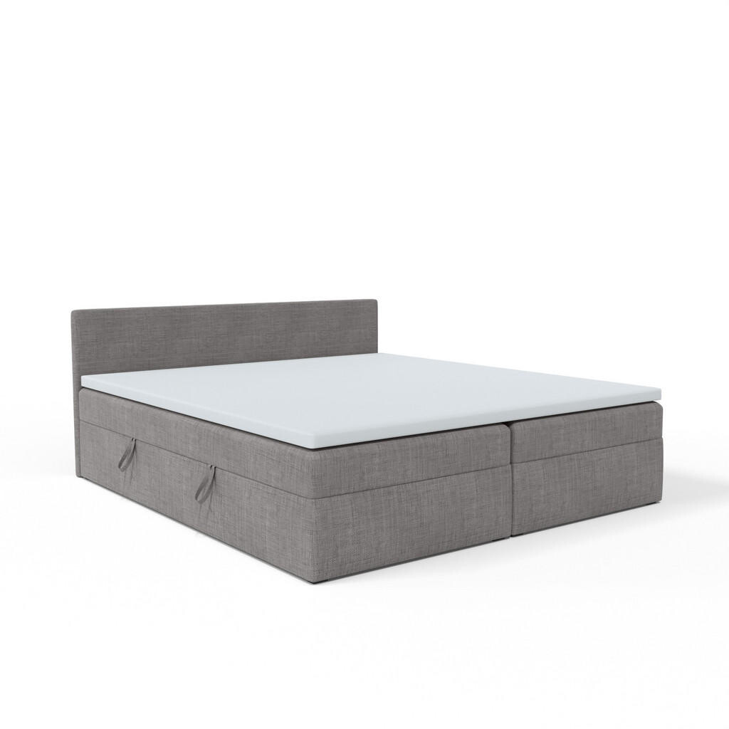 Fedve BOXSPRINGOVÁ POSTEL Verdig 200x200 cm, Šedá