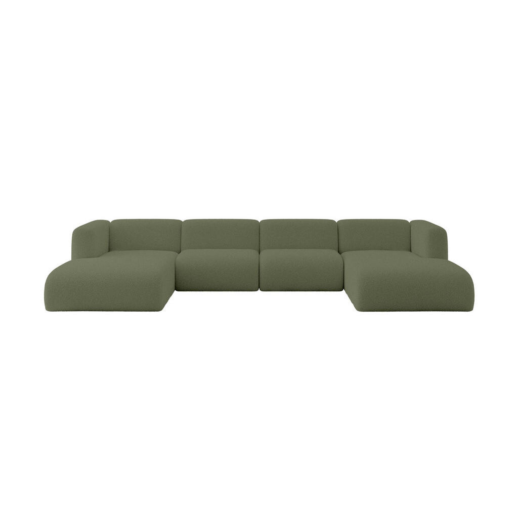 ALTDECOR SEDACÍ SOUPRAVA DO U MIRA-U2 408x179x70 Zelená Bouclé
