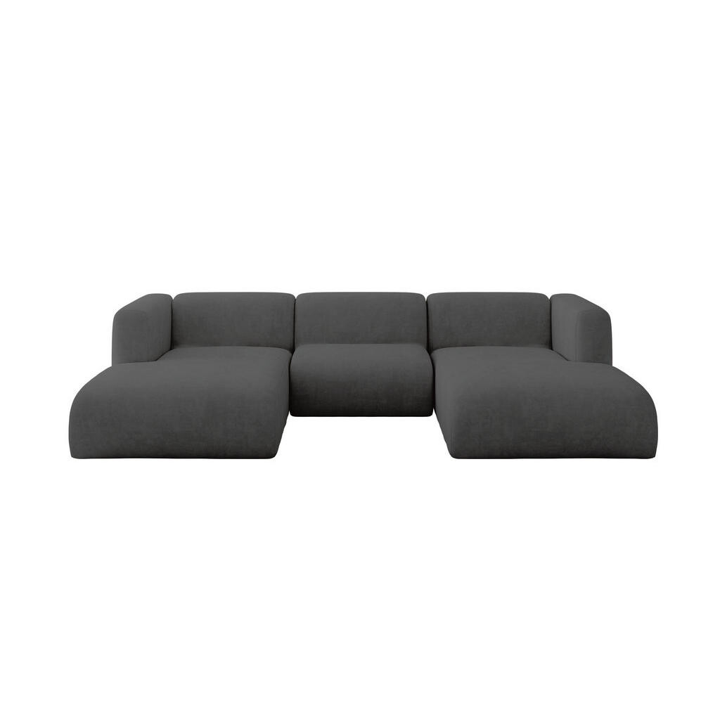 ALTDECOR SEDACÍ SOUPRAVA DO U MIRA-U1 317x179x70 Tmavě šedá Velur