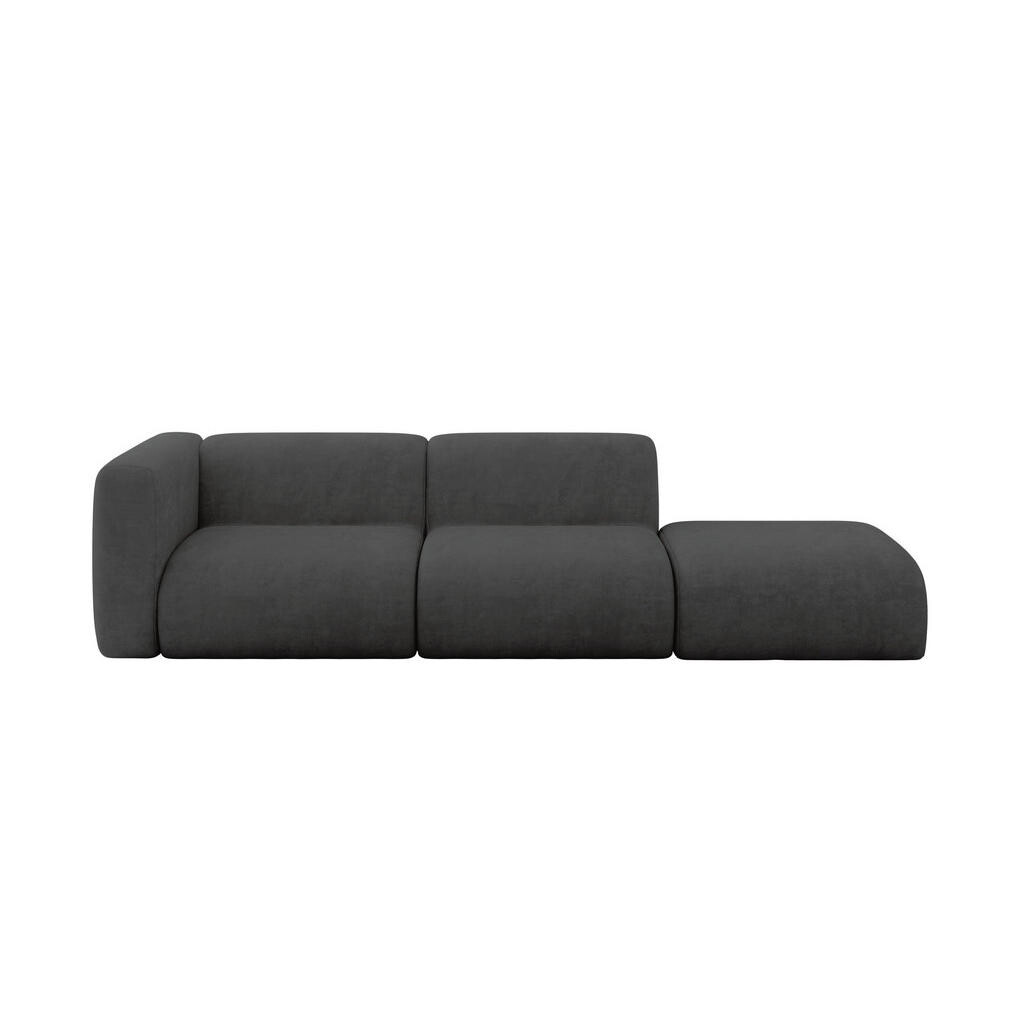 ALTDECOR POHOVKA S LEVOU OTOMANOU MIRA-S3 296x89x70 Tmavě šedá Velur