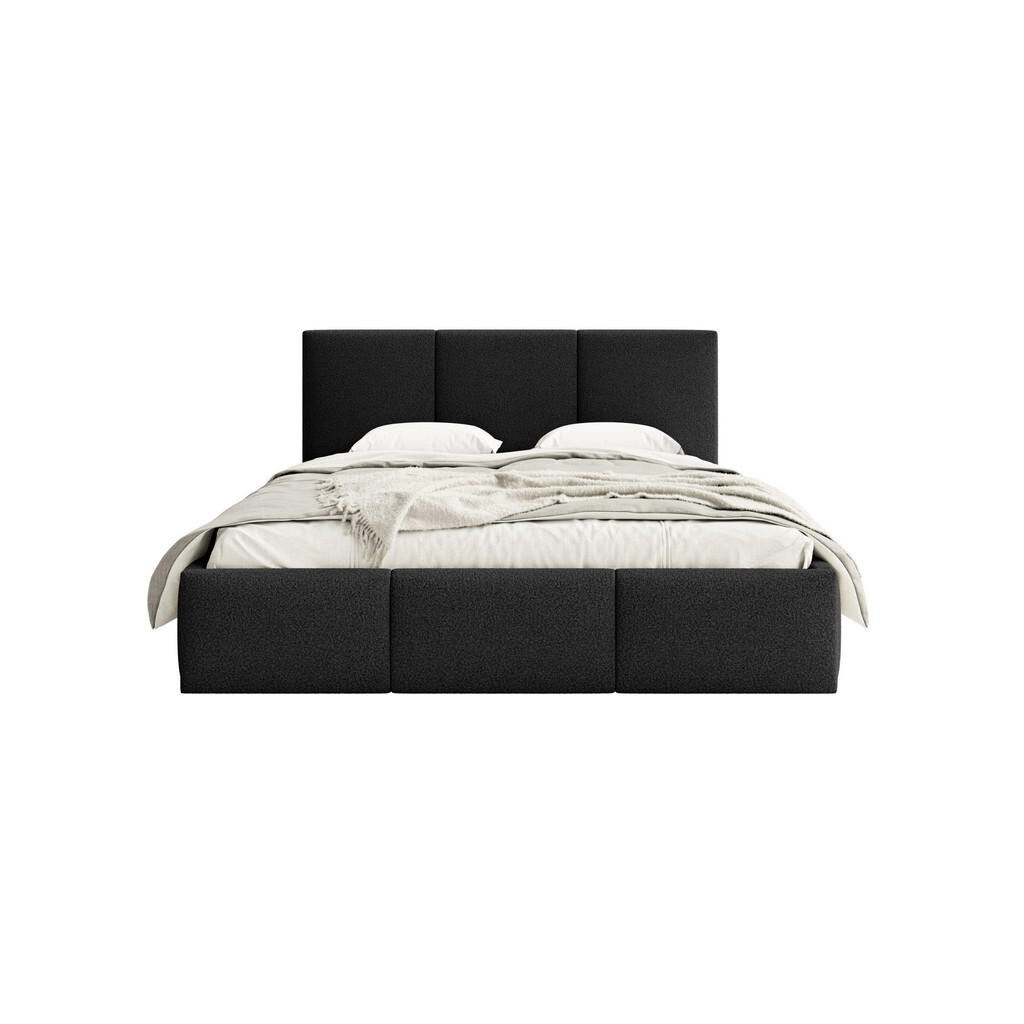 Fedve POLSTROVANÁ POSTEL FONDI SLIM 160x200 cm, Černá