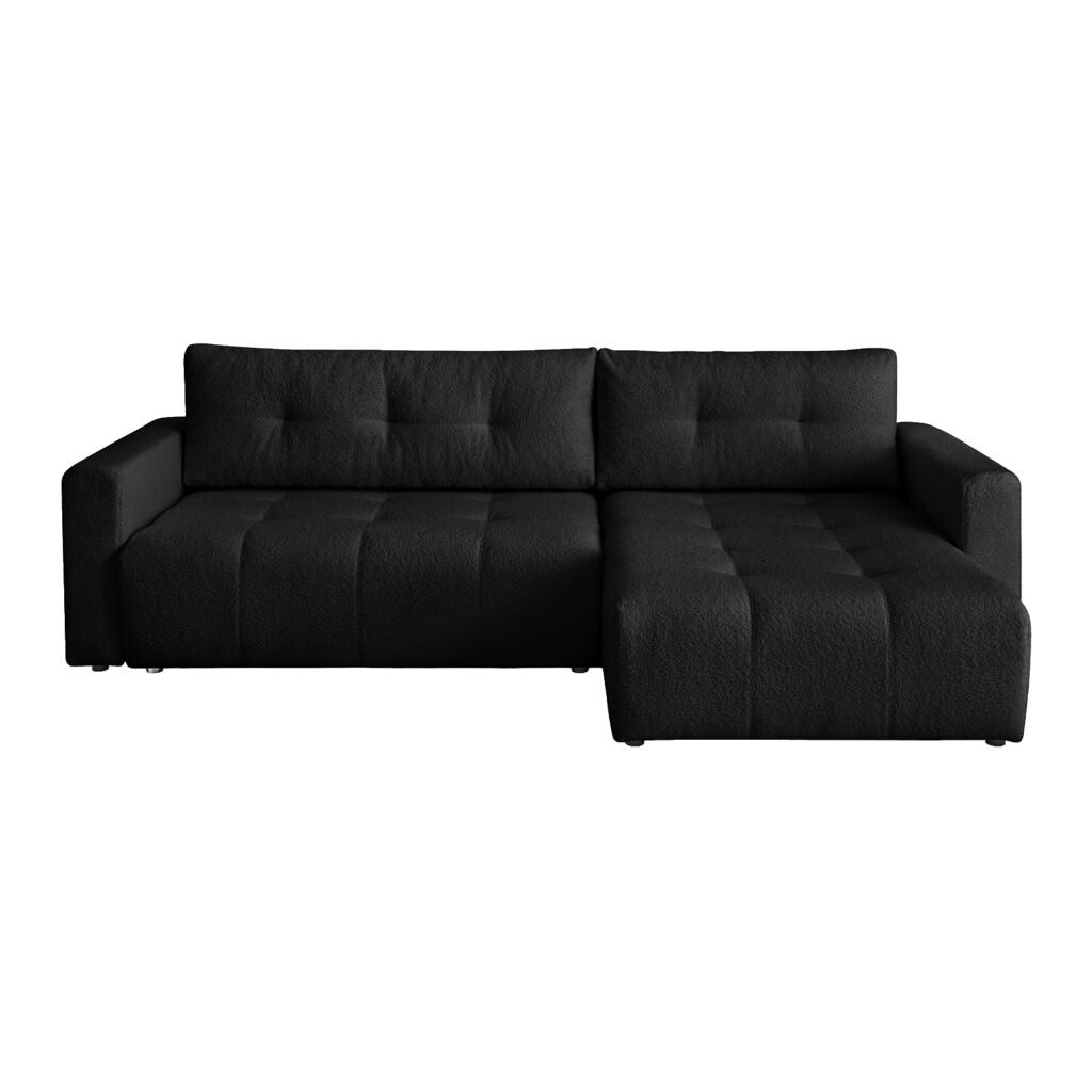 Fedve ROHOVÁ SOFA WALONGO s rozkládací funkcí, Černá