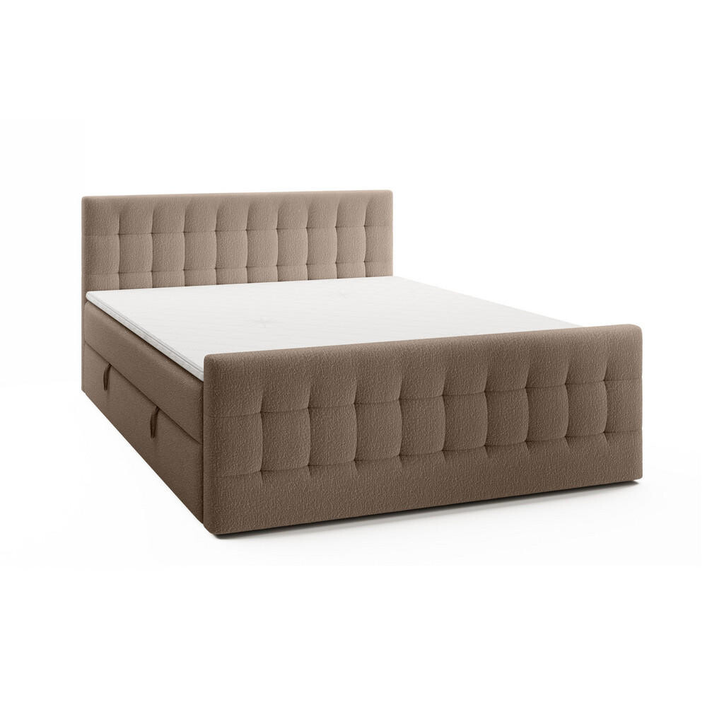 Fedve BOXSPRING POSTEL YAZO ROYAL 140x200 cm, Hnědá