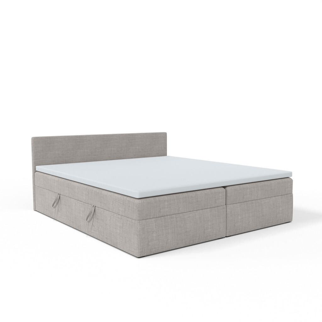 Fedve BOXSPRINGOVÁ POSTEL Verdig 180x200 cm, Světle šedá