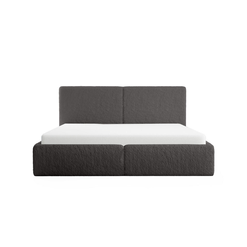Fedve POLSTERBED Riberia Slim 140x200 cm, Tmavě šedá