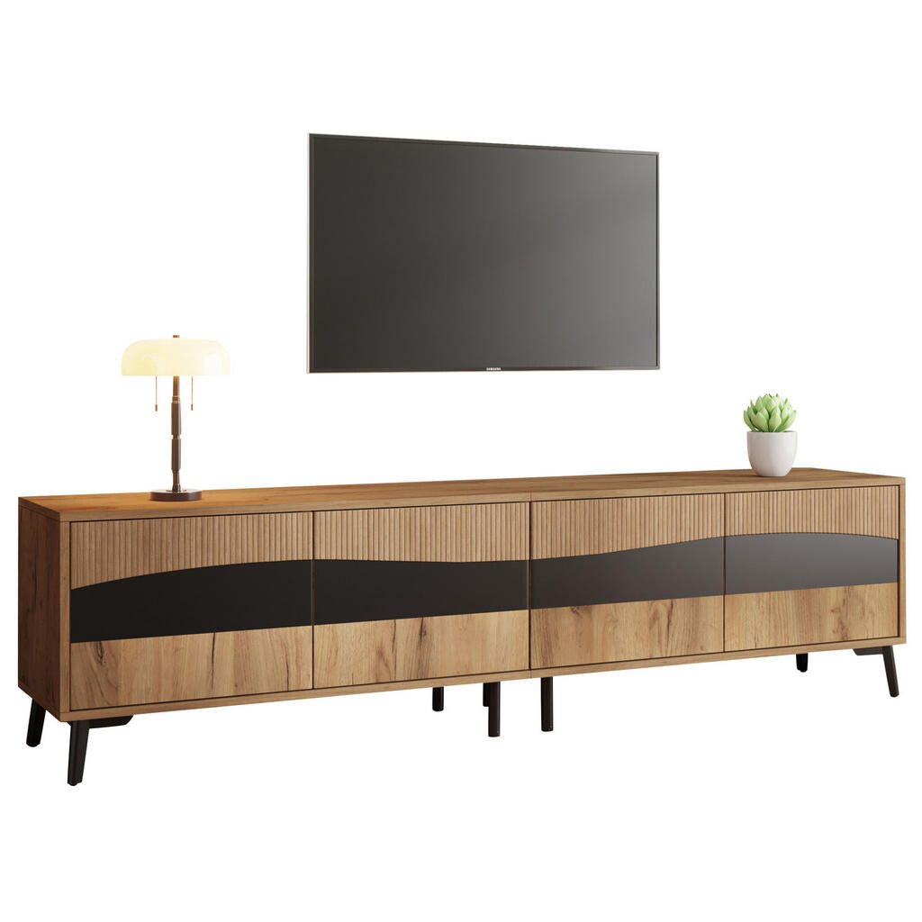 Redom TV stolek 180/40/50 cm se 4 skříňkami, symetrický design a úložný prostor pro 75