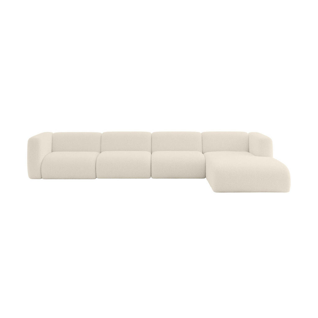 ALTDECOR ROHOVÁ SEDAČKA S PRAVOU OTOMANOU MIRA-L3 409x179x70 Béžová Bouclé