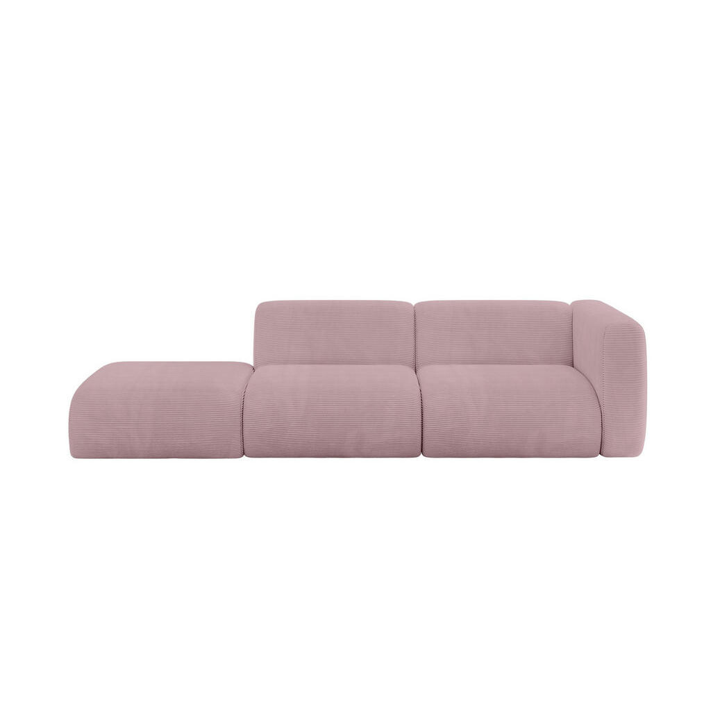 ALTDECOR POHOVKA S PRAVOU OTOMANOU MIRA-S3 296x89x70 Růžová Manšestr