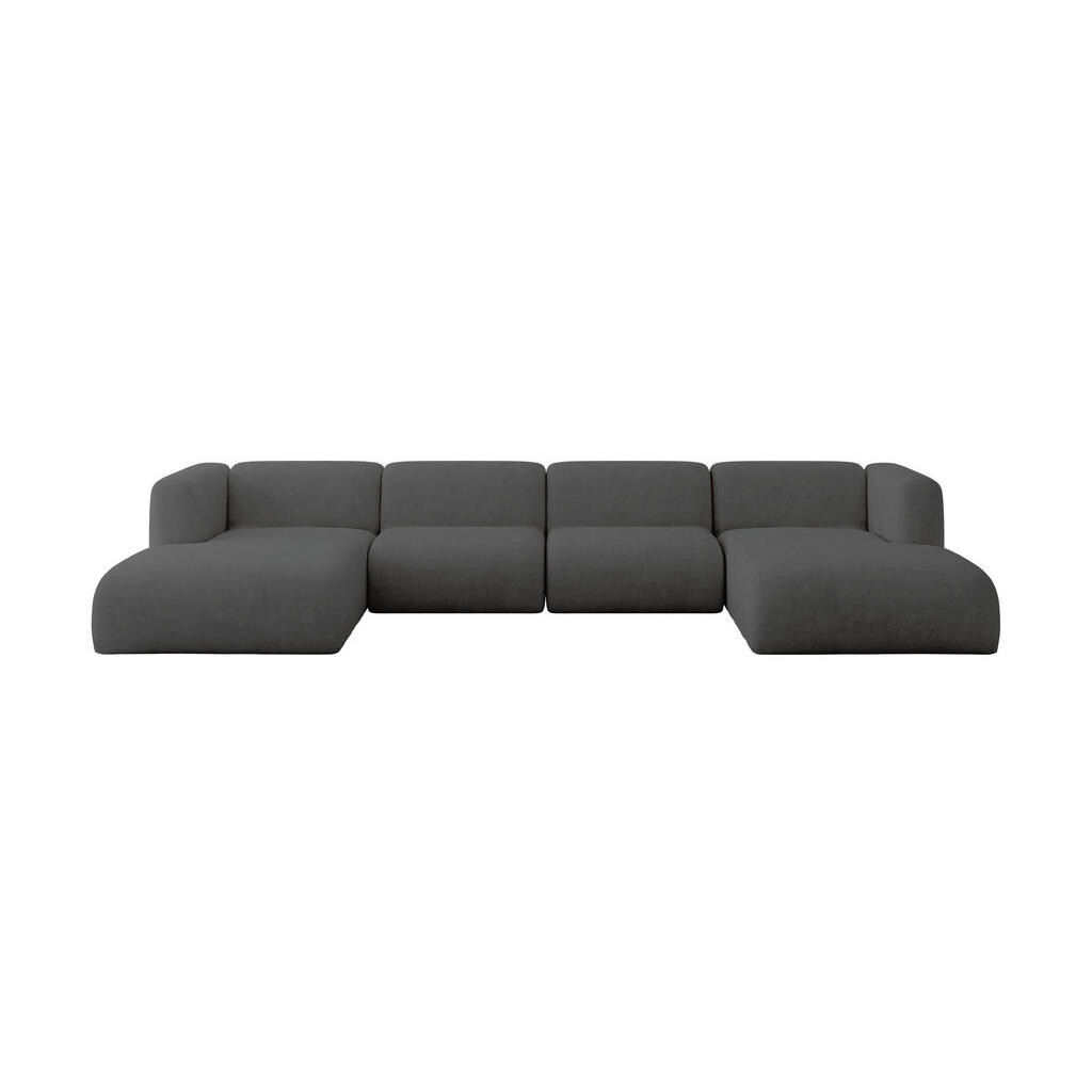 ALTDECOR SEDACÍ SOUPRAVA DO U MIRA-U2 408x179x70 Tmavě šedá Velur
