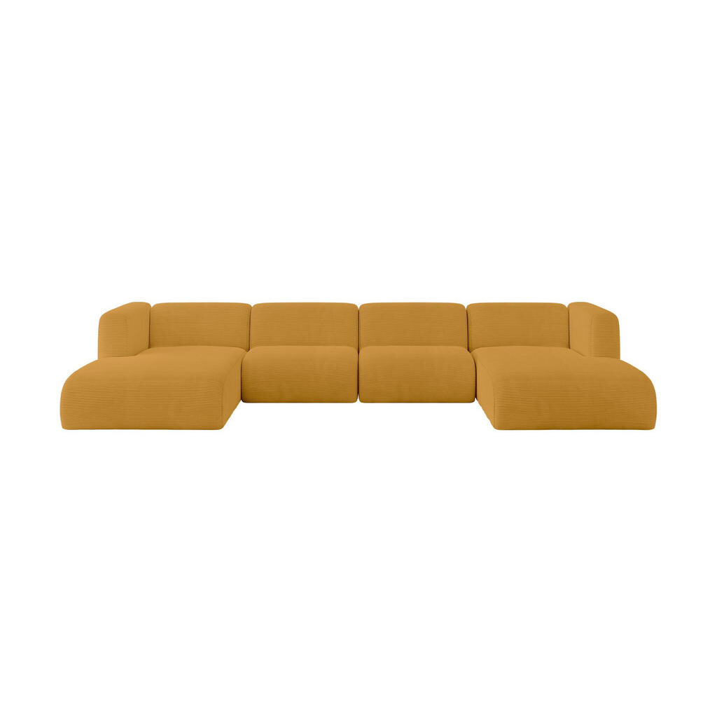 ALTDECOR SEDACÍ SOUPRAVA DO U MIRA-U2 408x179x70 Hořčicově žlutá Manšestr