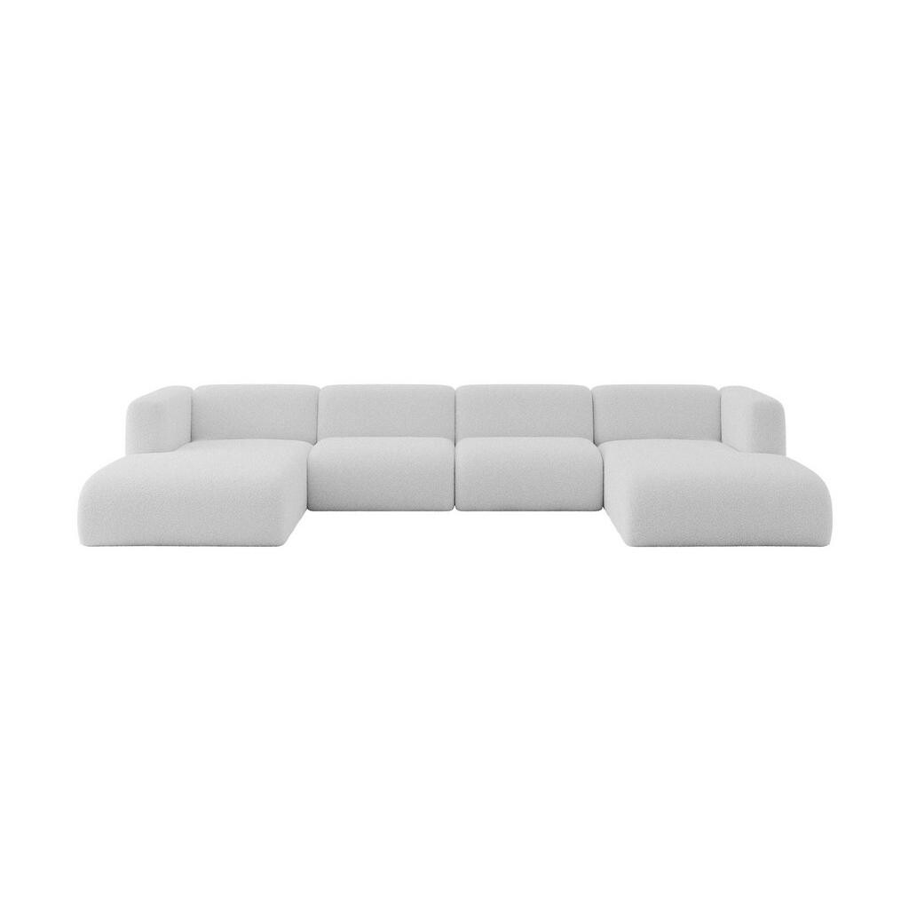 ALTDECOR SEDACÍ SOUPRAVA DO U MIRA-U2 408x179x70 Světle šedá Bouclé