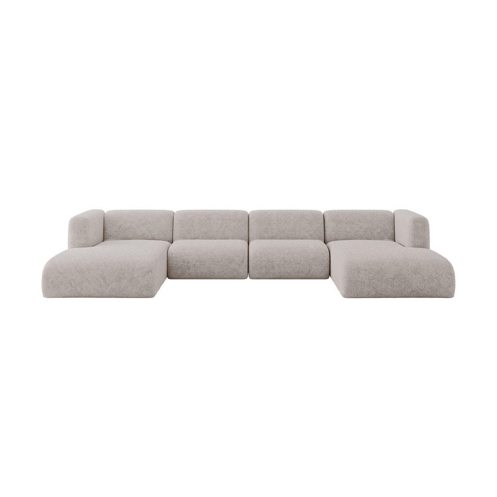 ALTDECOR SEDACÍ SOUPRAVA DO U MIRA-U2 408x179x70 Světle šedá Velur