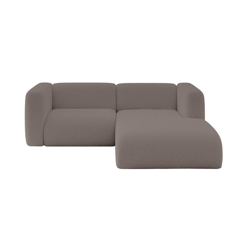 ALTDECOR ROHOVÁ SEDAČKA S PRAVOU OTOMANOU MIRA-L1 227x179x89 Hnědá Bouclé