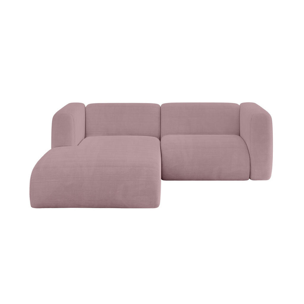 ALTDECOR ROHOVÁ SEDAČKA S LEVOU OTOMANOU MIRA-L1 227x179x89 Růžová Manšestr