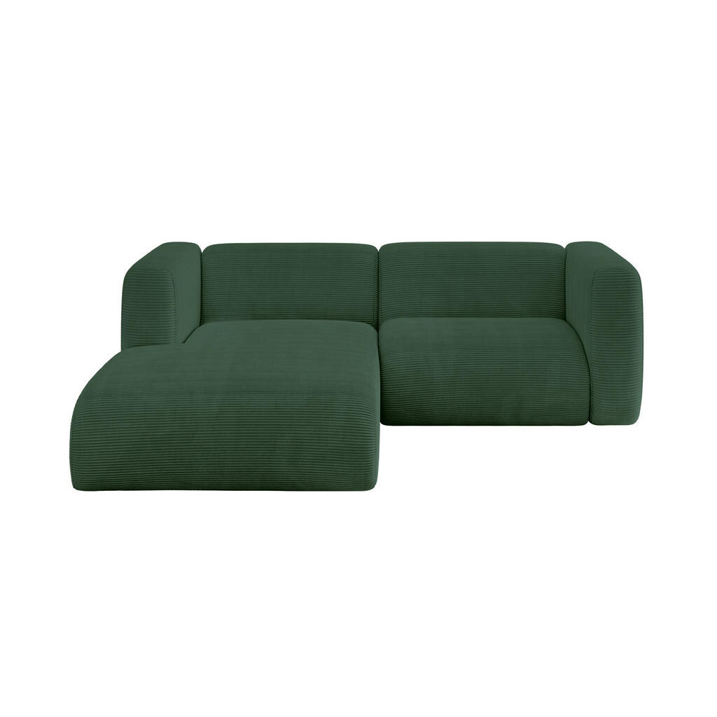 ALTDECOR ROHOVÁ SEDAČKA S LEVOU OTOMANOU MIRA-L1 227x179x89 Zelená Manšestr