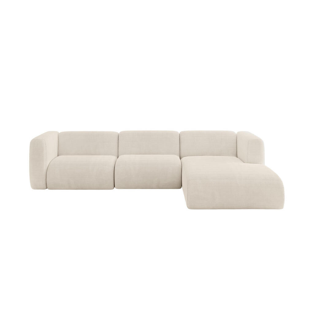 ALTDECOR ROHOVÁ SEDAČKA S PRAVOU OTOMANOU MIRA-L2 318x179x89 Béžová Manšestr