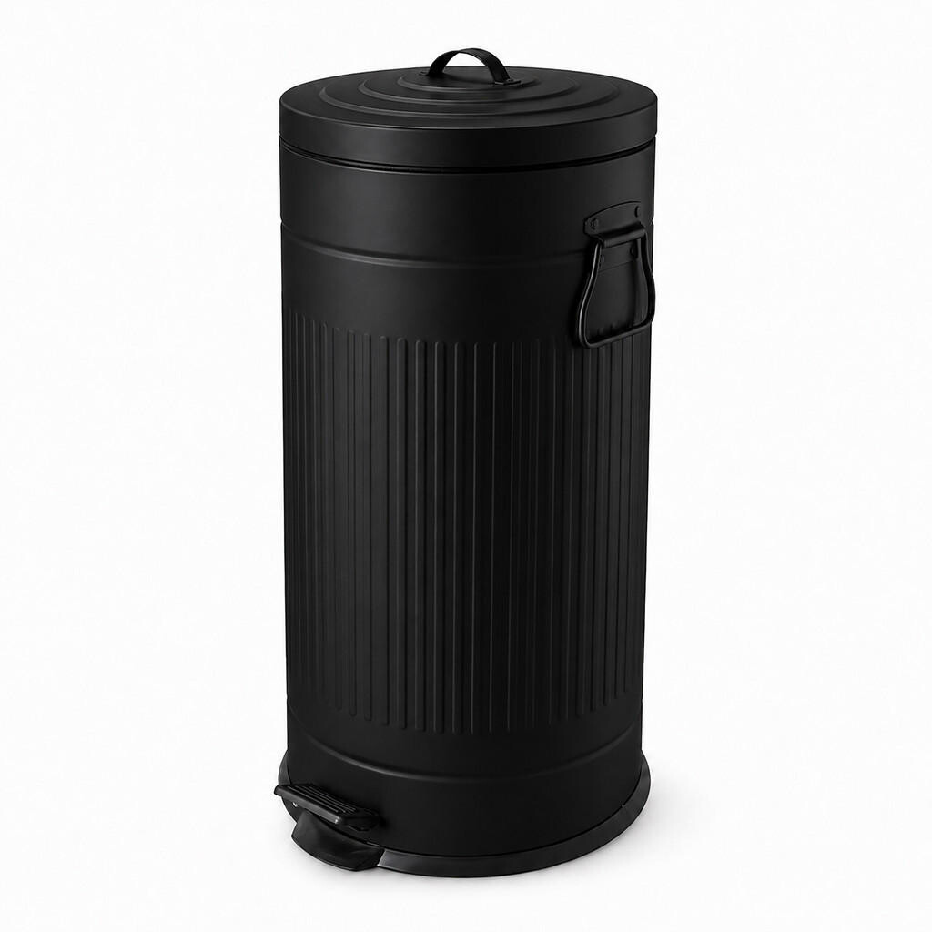 Relaxdays ODPADKOVÝKOŠ Černý 30 l nášlapný Soft-Close kovový