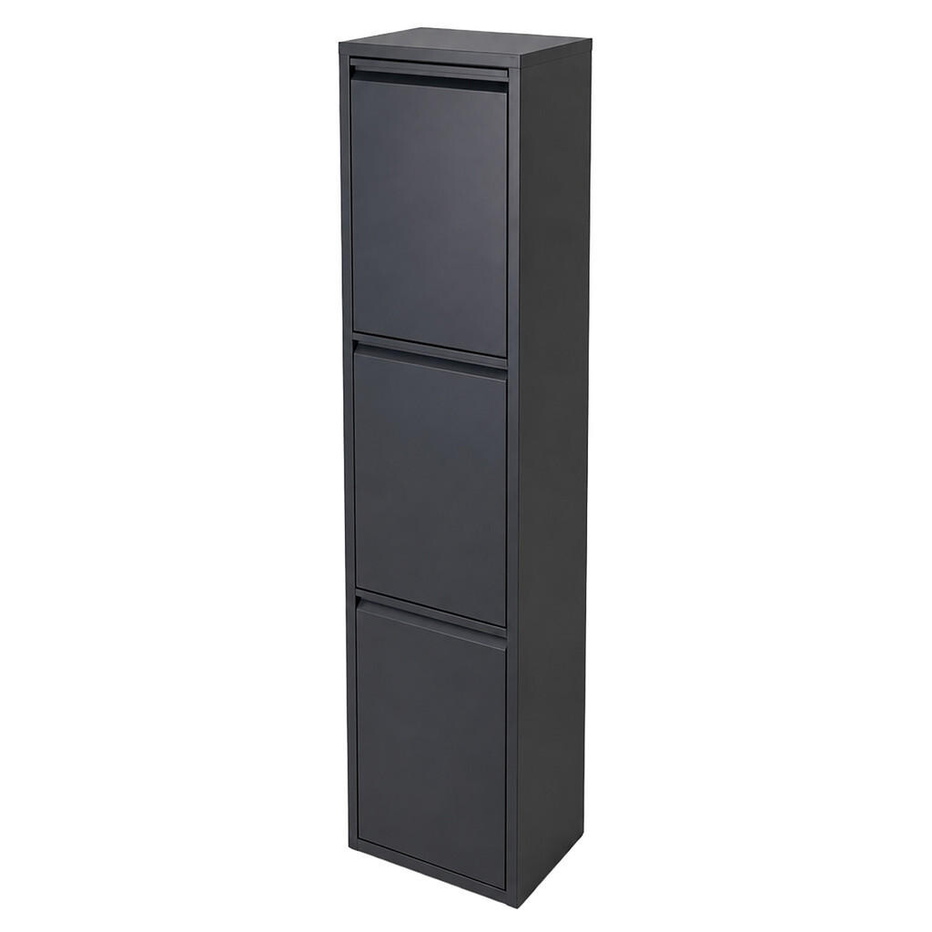 Relaxdays KOŠ Antracit na třídění odpadu 3 komory 3x18 l ocel