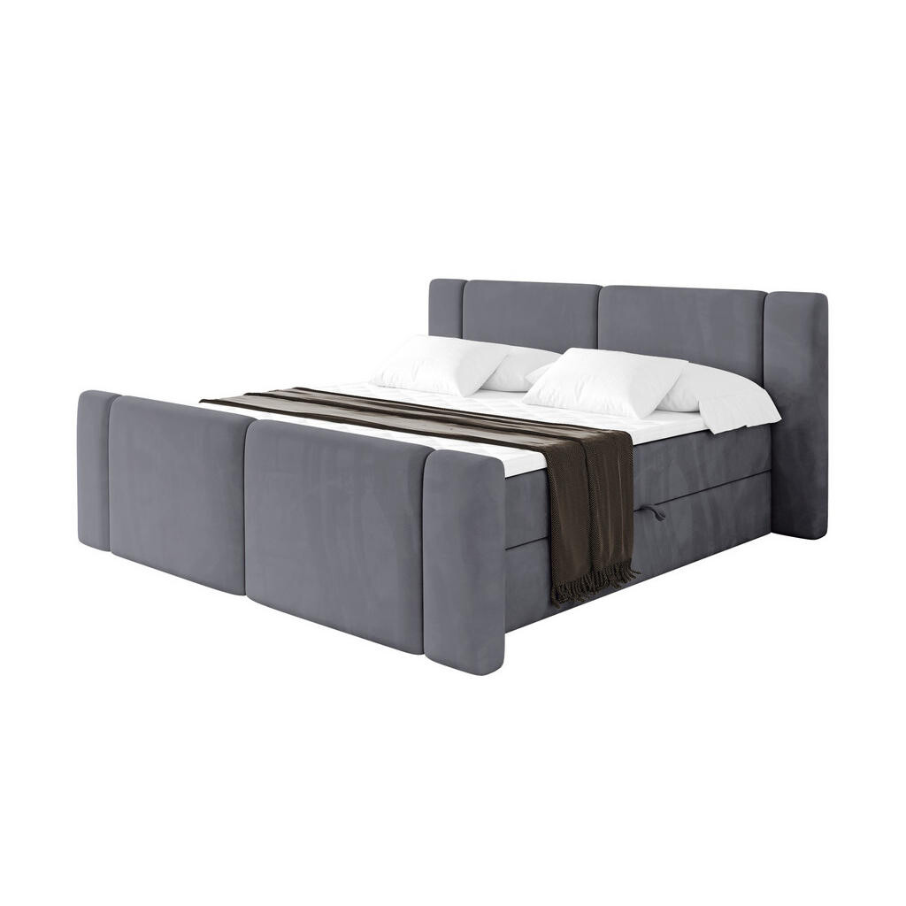 ALTDECOR POSTEL boxspring s matrací H4 - EVON Zanozek - 200x200 cm Tmavě šedá