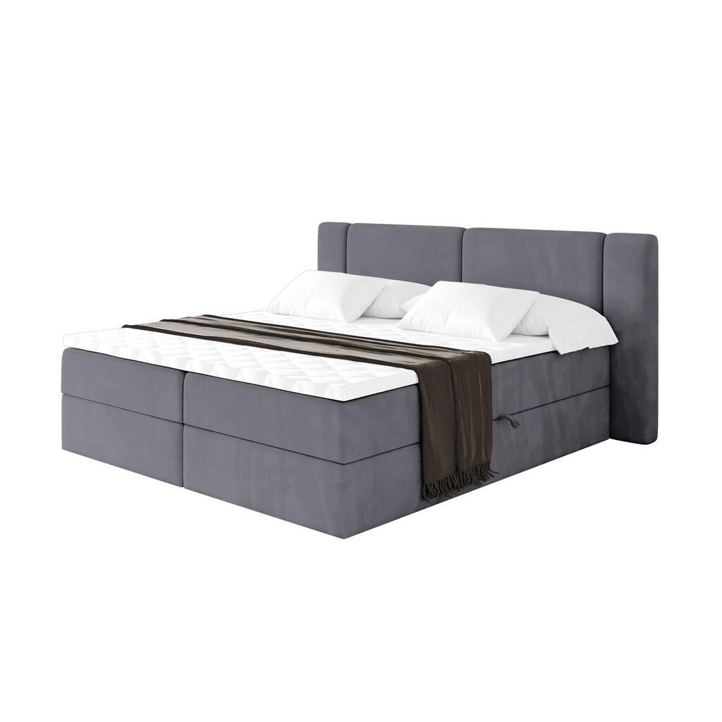 ALTDECOR POSTEL boxspring s matrací H4 - EVON - 200x200 cm Tmavě šedá