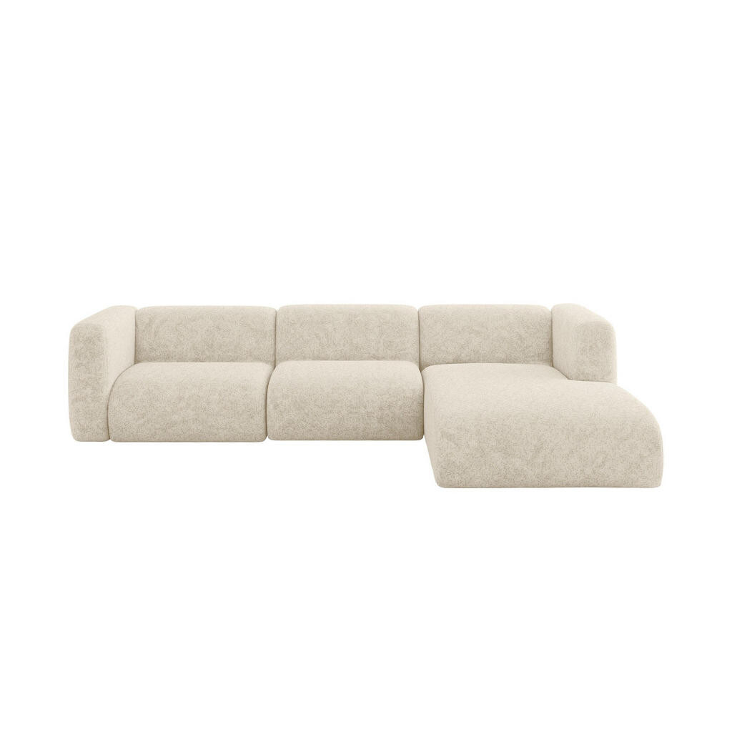 ALTDECOR ROHOVÁ SEDAČKA S PRAVOU OTOMANOU MIRA-L2 318x179x89 Krémová Velur