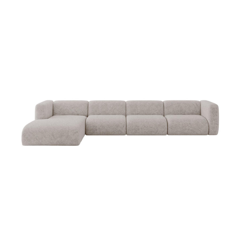 ALTDECOR ROHOVÁ SEDAČKA S LEVOU OTOMANOU MIRA-L3 409x179x70 Světle šedá Velur