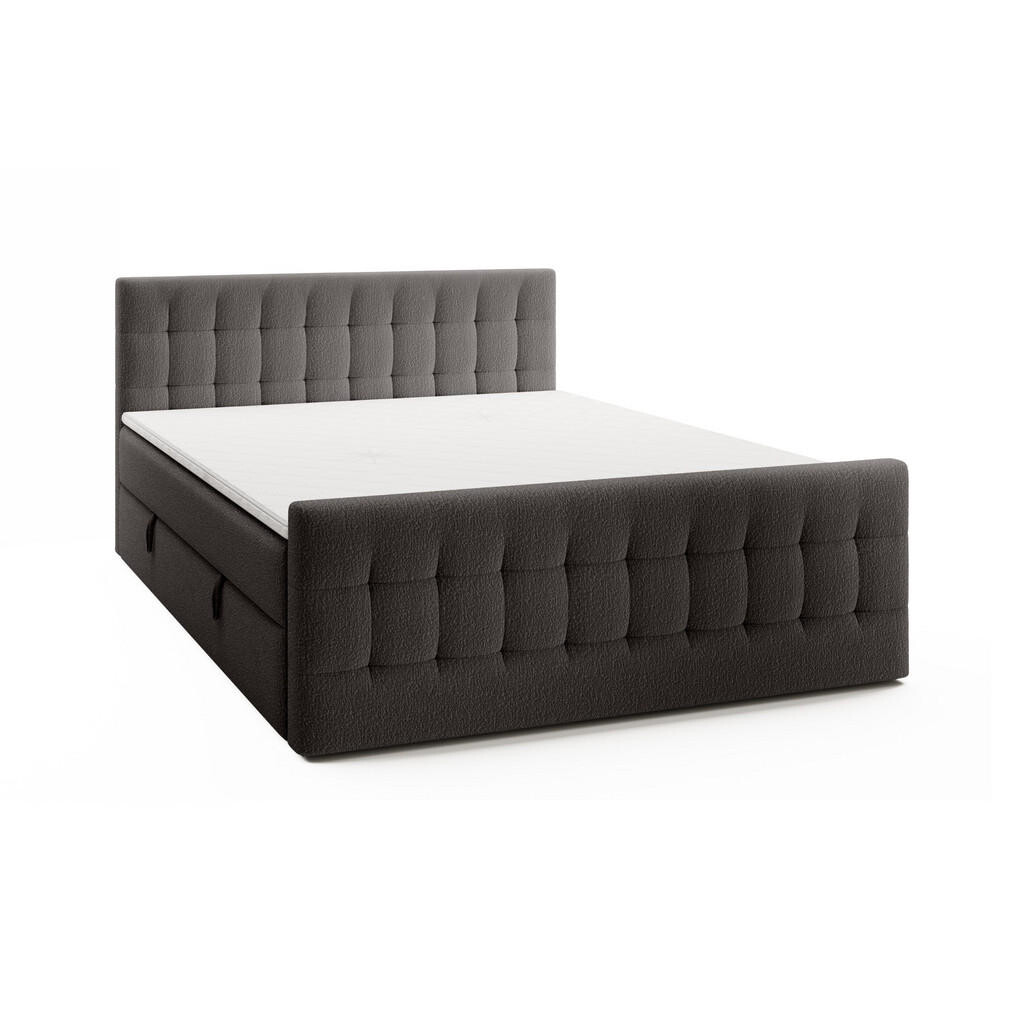Fedve BOXSPRINGOVÁ POSTEL YAZO ROYAL 180x200 cm, Tmavě šedá